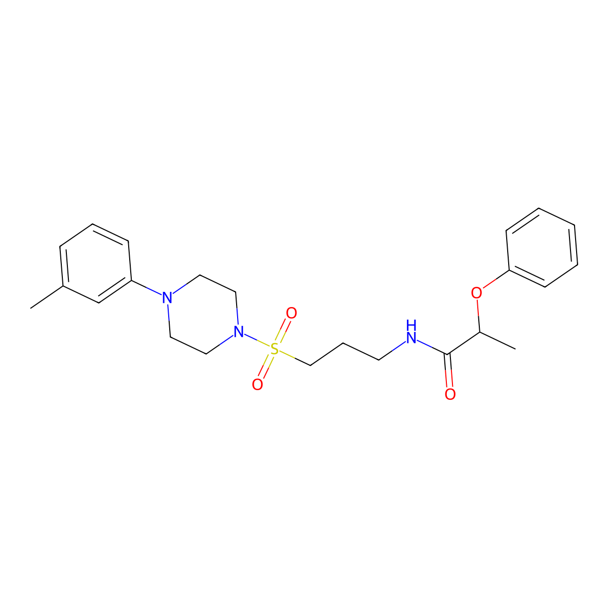 2-phenoxy-N-(3-((4-(m-tolyl)piperazin-1-yl)sulfonyl)propyl)propanamide molecular structure, CAS 1020982-44-8