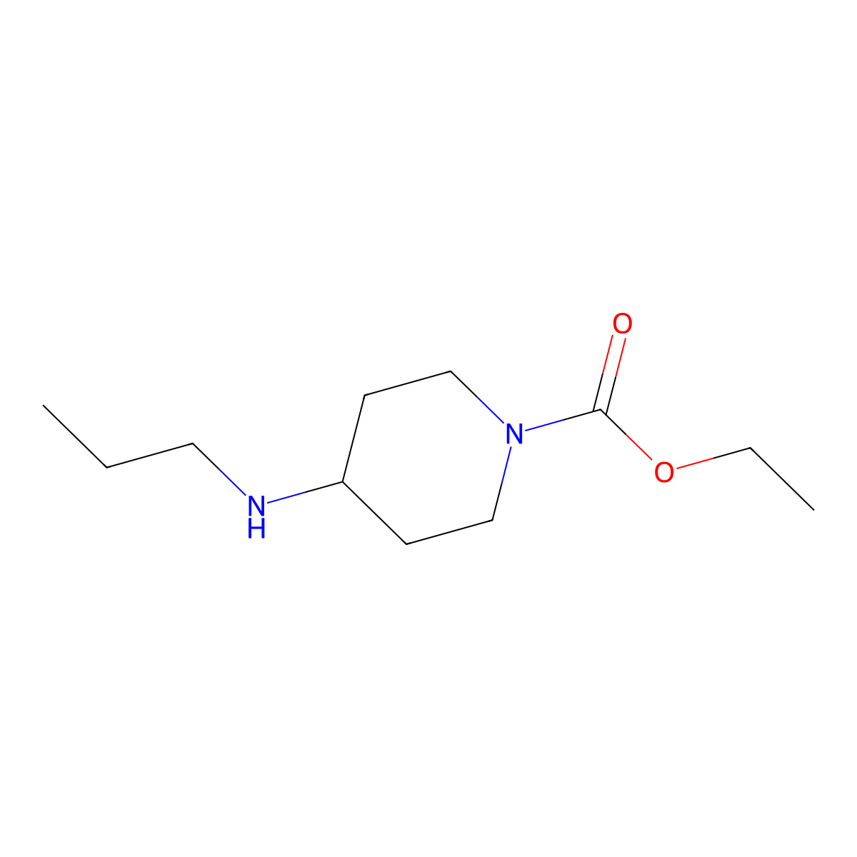 Ethyl 4-(propylamino)piperidine-1-carboxylate molecular structure, CAS 1020984-28-4