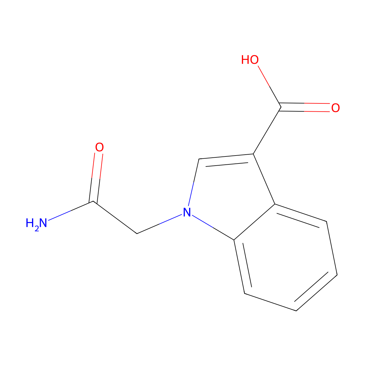 1-(carbamoylmethyl)-1H-indole-3-carboxylic acid molecular structure, CAS 1020984-96-6