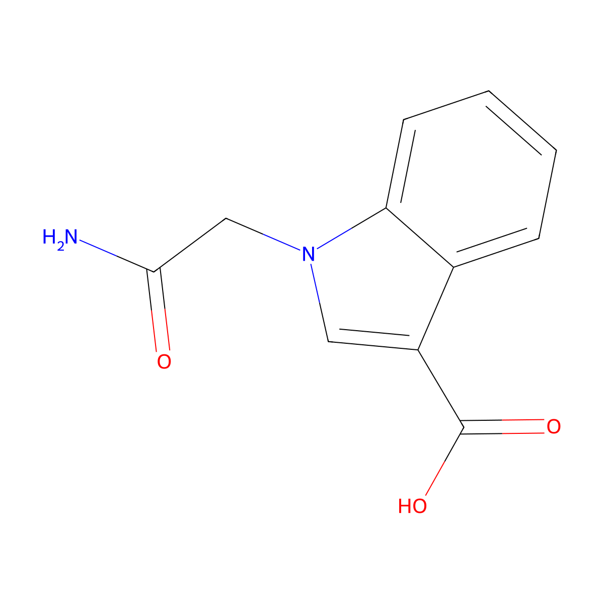 1-(carbamoylmethyl)-1H-indole-3-carboxylic acid molecular structure, CAS 1020984-96-6