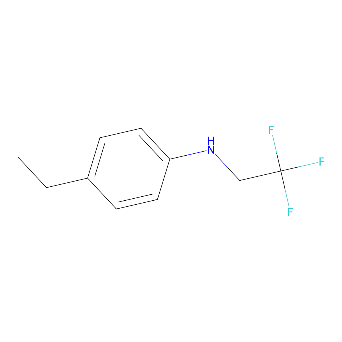 4-ethyl-N-(2,2,2-trifluoroethyl)aniline molecular structure, CAS 1020987-09-0