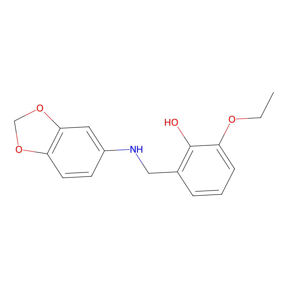 2-[(1,3-Benzodioxol-5-ylamino)methyl]-6-ethoxyphenol molecular structure, CAS 1020988-17-3