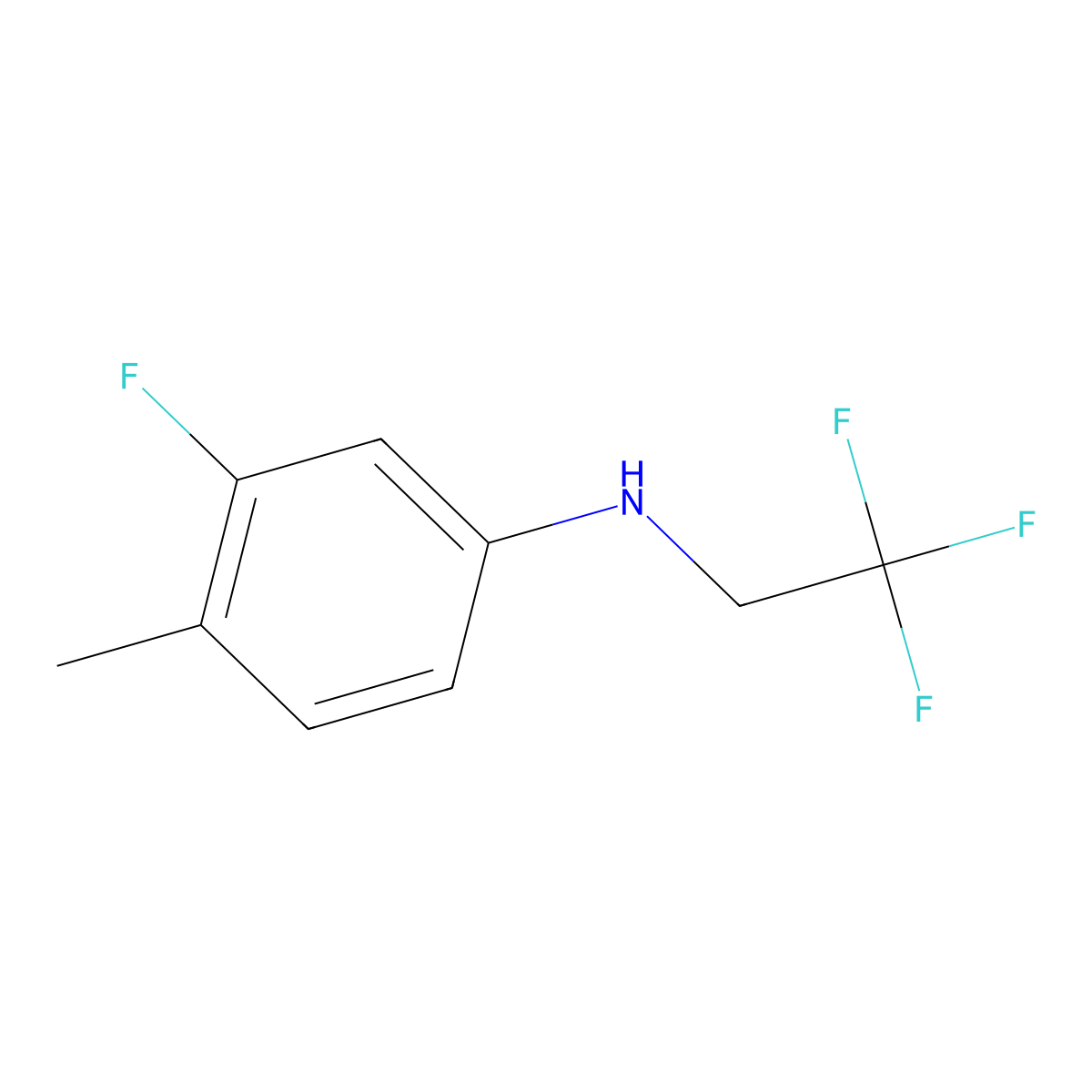 3-fluoro-4-methyl-N-(2,2,2-trifluoroethyl)aniline molecular structure, CAS 1020988-26-4