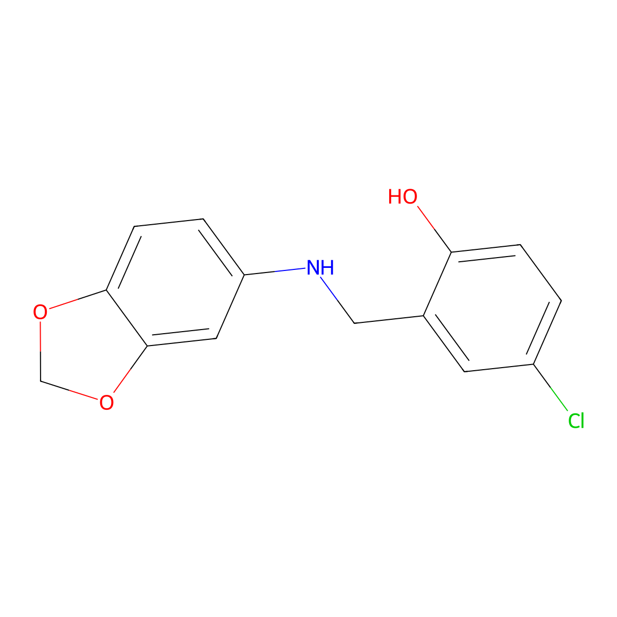 2-[(1,3-Benzodioxol-5-ylamino)methyl]-4-chlorophenol molecular structure, CAS 1020988-72-0