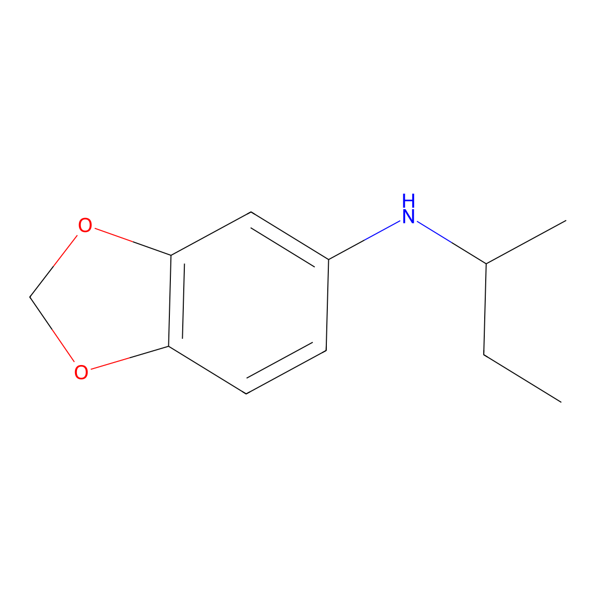 N-(butan-2-yl)-1,3-dioxaindan-5-amine molecular structure, CAS 1020989-36-9