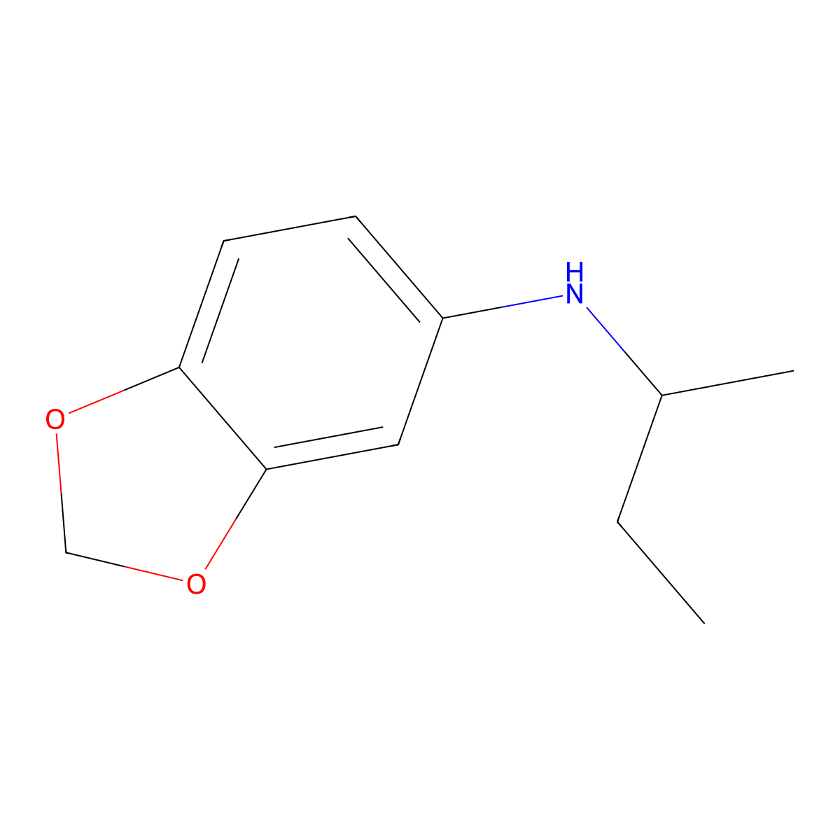 N-(butan-2-yl)-1,3-dioxaindan-5-amine molecular structure, CAS 1020989-36-9