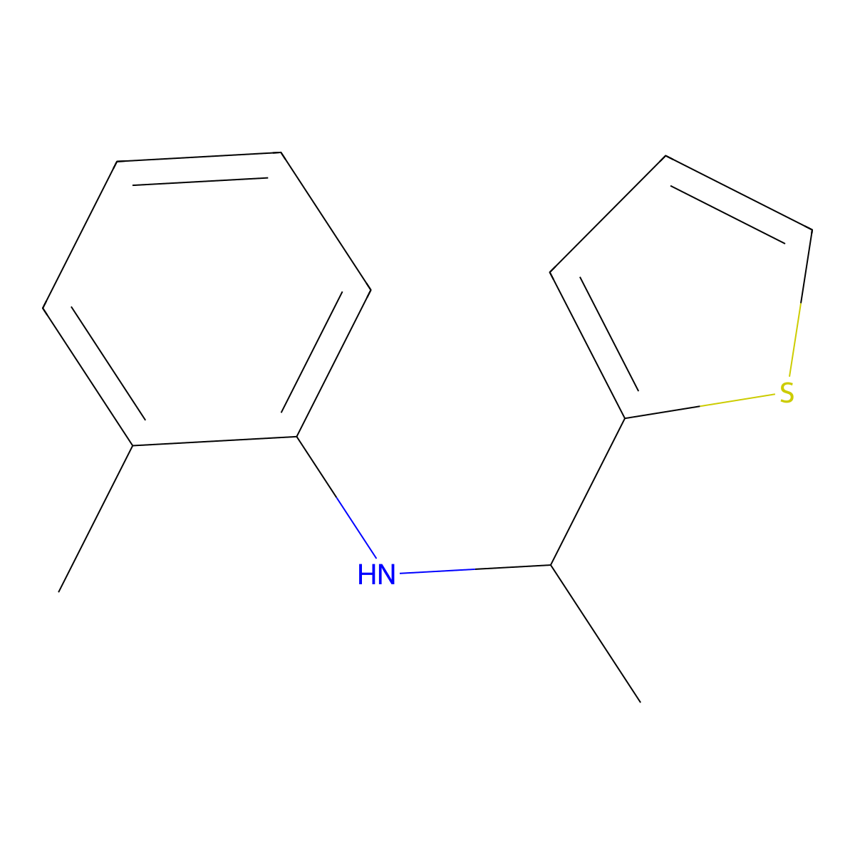 2-Methyl-N-[1-(thiophen-2-yl)ethyl]aniline molecular structure, CAS 1020989-45-0