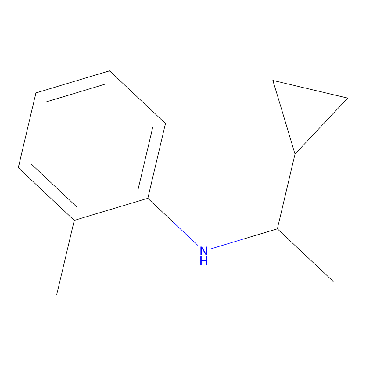 N-(1-cyclopropylethyl)-2-methylaniline molecular structure, CAS 1020989-61-0