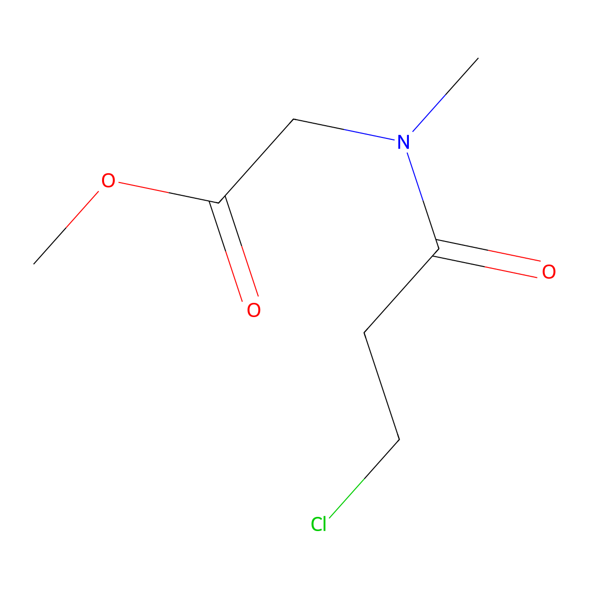 methyl 2-(3-chloro-N-methylpropanamido)acetate molecular structure, CAS 1020992-22-6