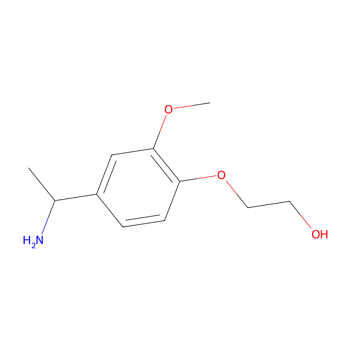 2-[4-(1-Aminoethyl)-2-methoxyphenoxy]ethan-1-ol molecular structure, CAS 1020992-57-7