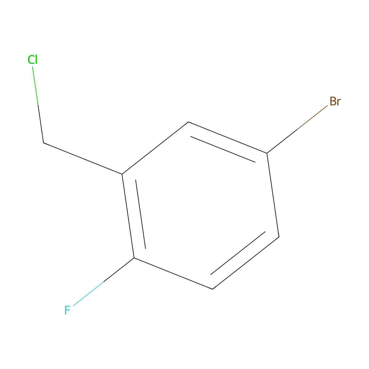 4-Bromo-2-(chloromethyl)-1-fluorobenzene molecular structure, CAS 1020992-68-0