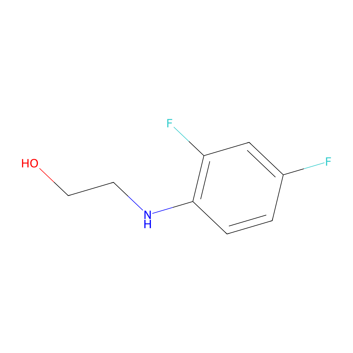 2-[(2,4-Difluorophenyl)amino]ethan-1-ol molecular structure, CAS 1020993-12-7
