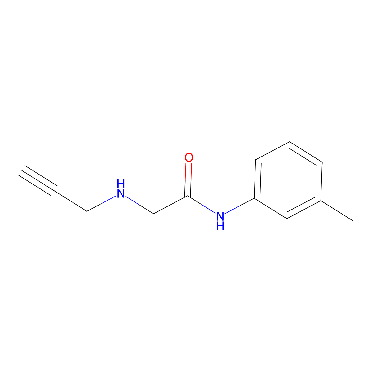 N-(3-methylphenyl)-2-[(prop-2-yn-1-yl)amino]acetamide molecular structure, CAS 1020993-24-1
