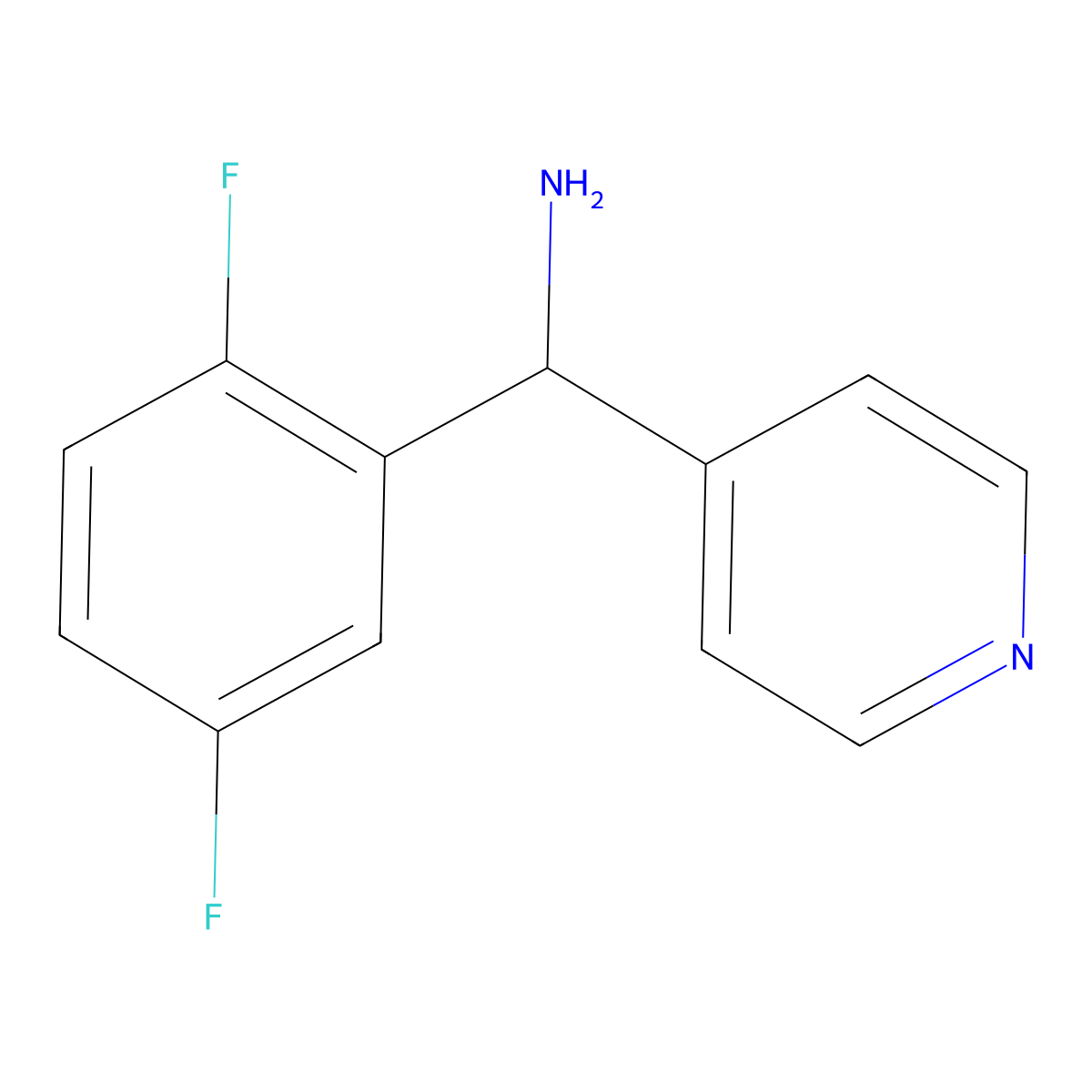 (2,5-Difluorophenyl)(pyridin-4-yl)methanamine molecular structure, CAS 1020994-38-0