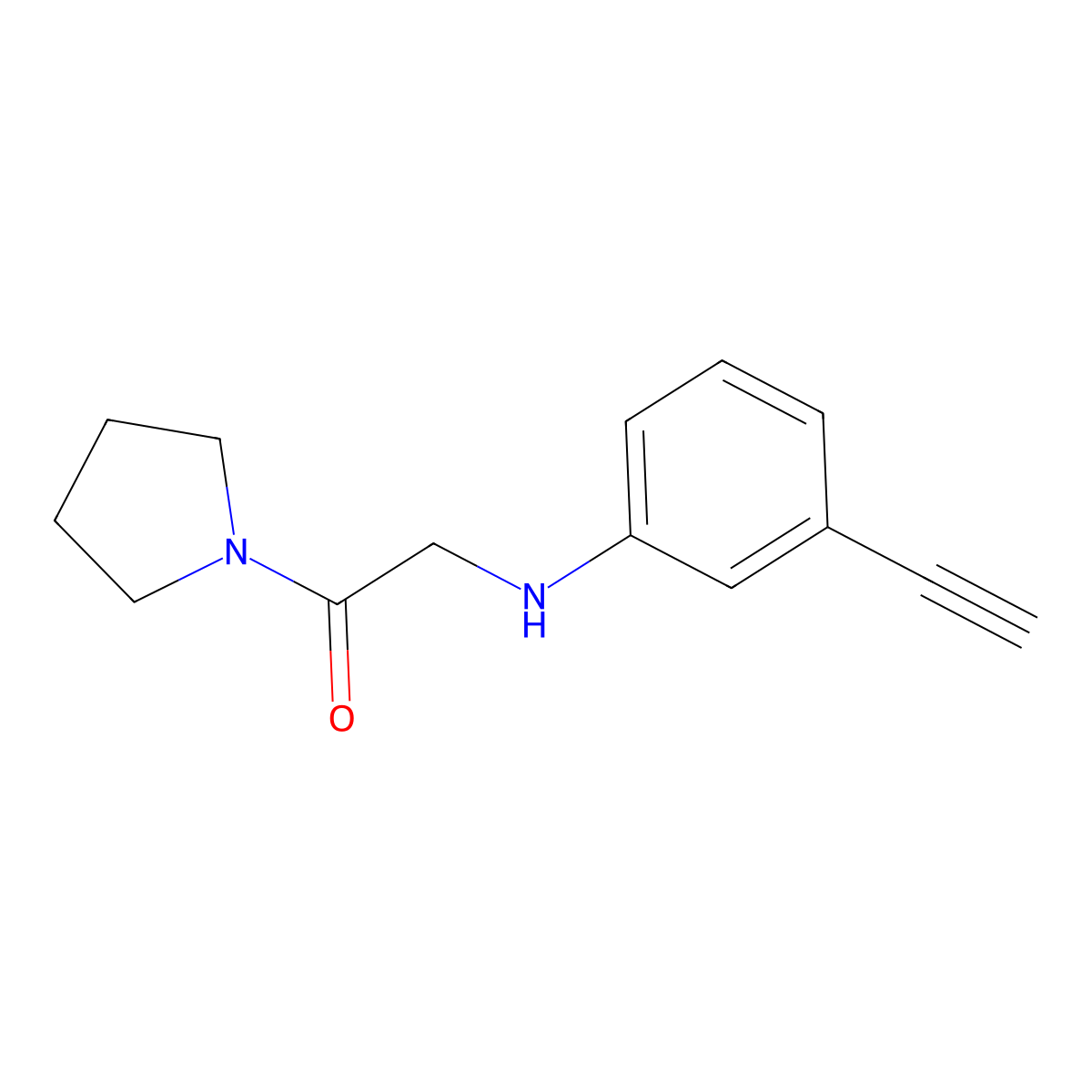 2-[(3-Ethynylphenyl)amino]-1-(pyrrolidin-1-yl)ethan-1-one molecular structure, CAS 1020994-68-6