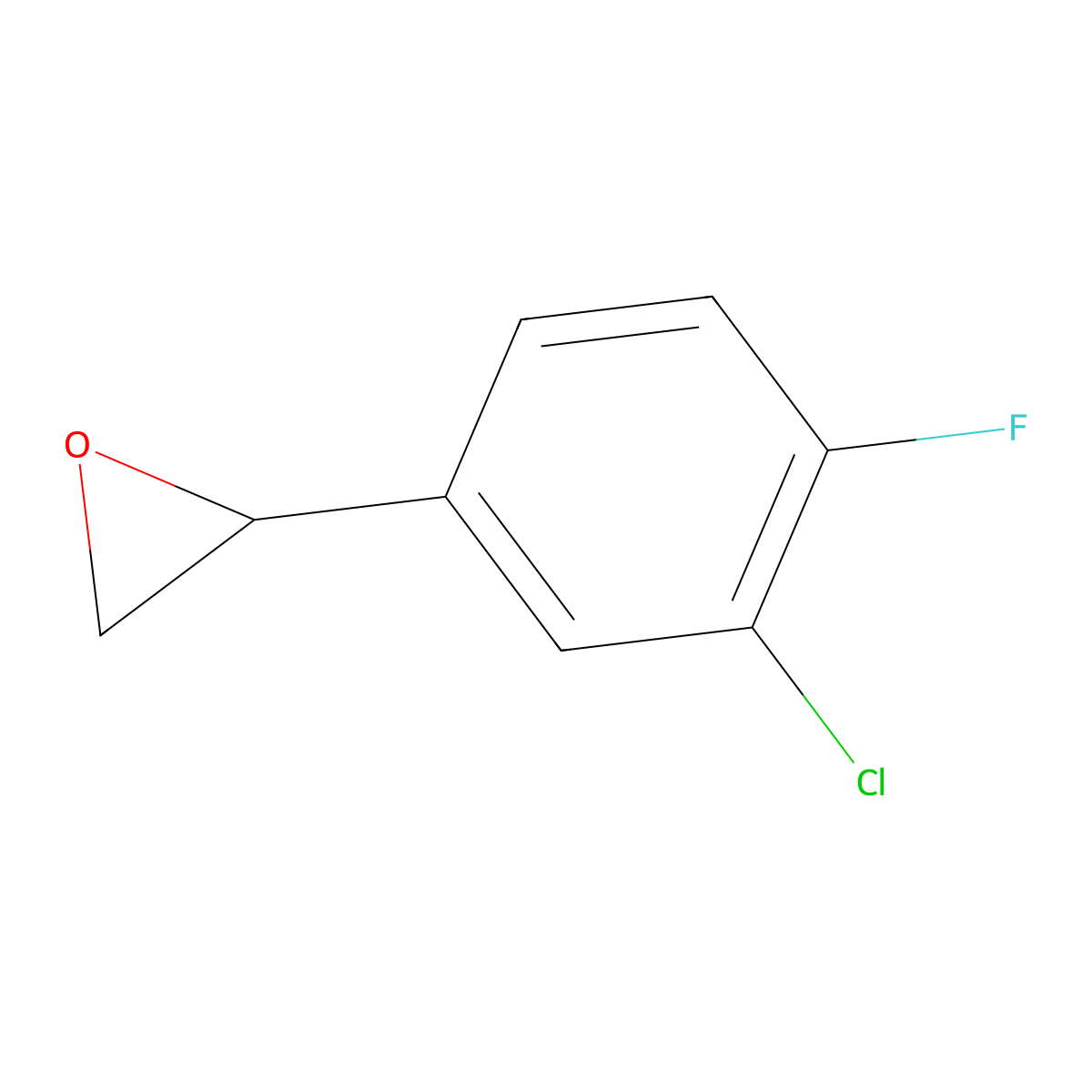 2-(3-Chloro-4-fluorophenyl)oxirane molecular structure, CAS 1020994-89-1