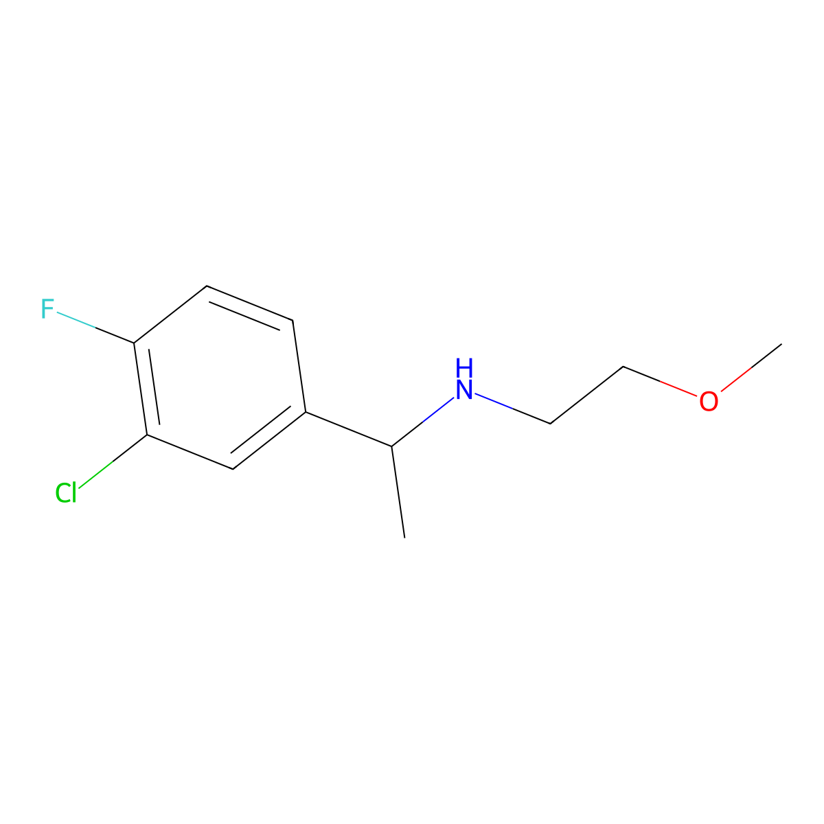 [1-(3-Chloro-4-fluorophenyl)ethyl](2-methoxyethyl)amine molecular structure, CAS 1020995-21-4