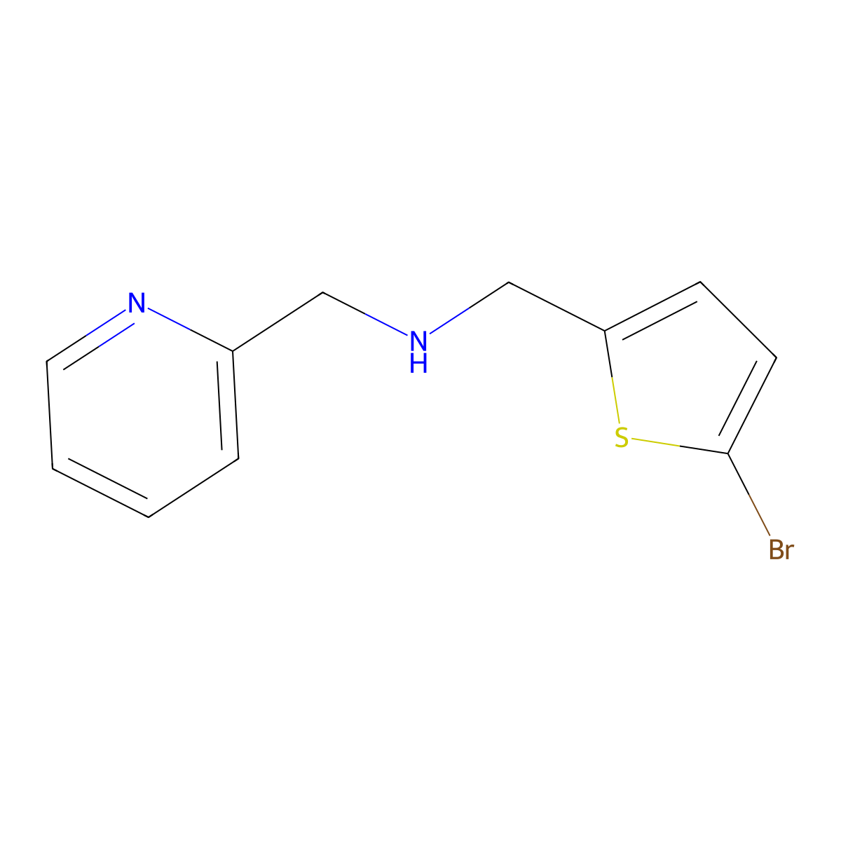 [(5-Bromothiophen-2-yl)methyl][(pyridin-2-yl)methyl]amine molecular structure, CAS 1020996-25-1