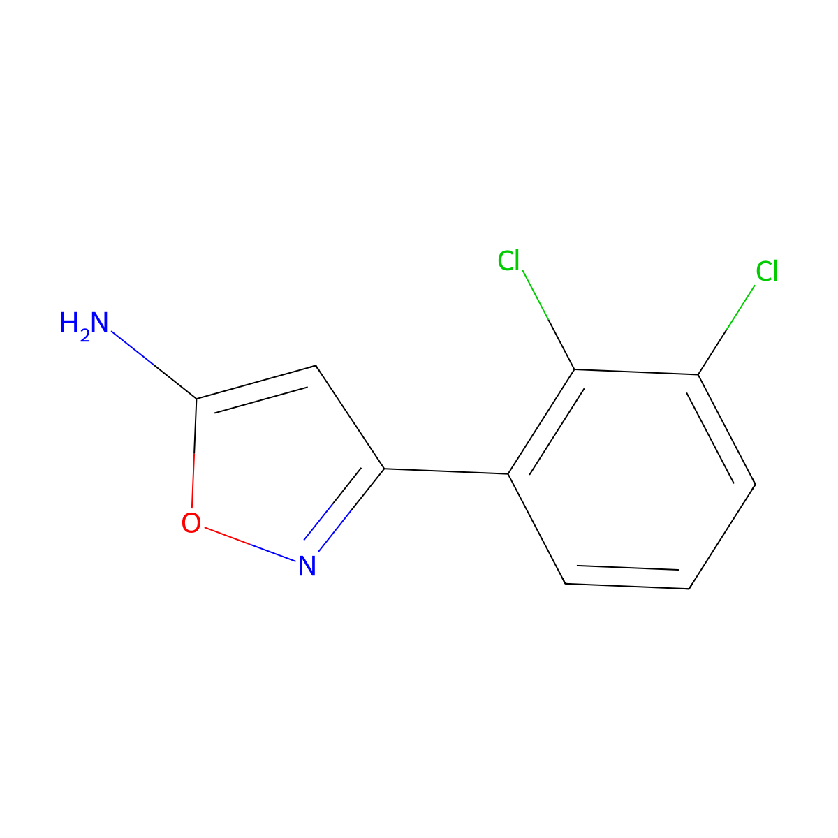 3-(2,3-Dichlorophenyl)-1,2-oxazol-5-amine molecular structure, CAS 1020996-74-0