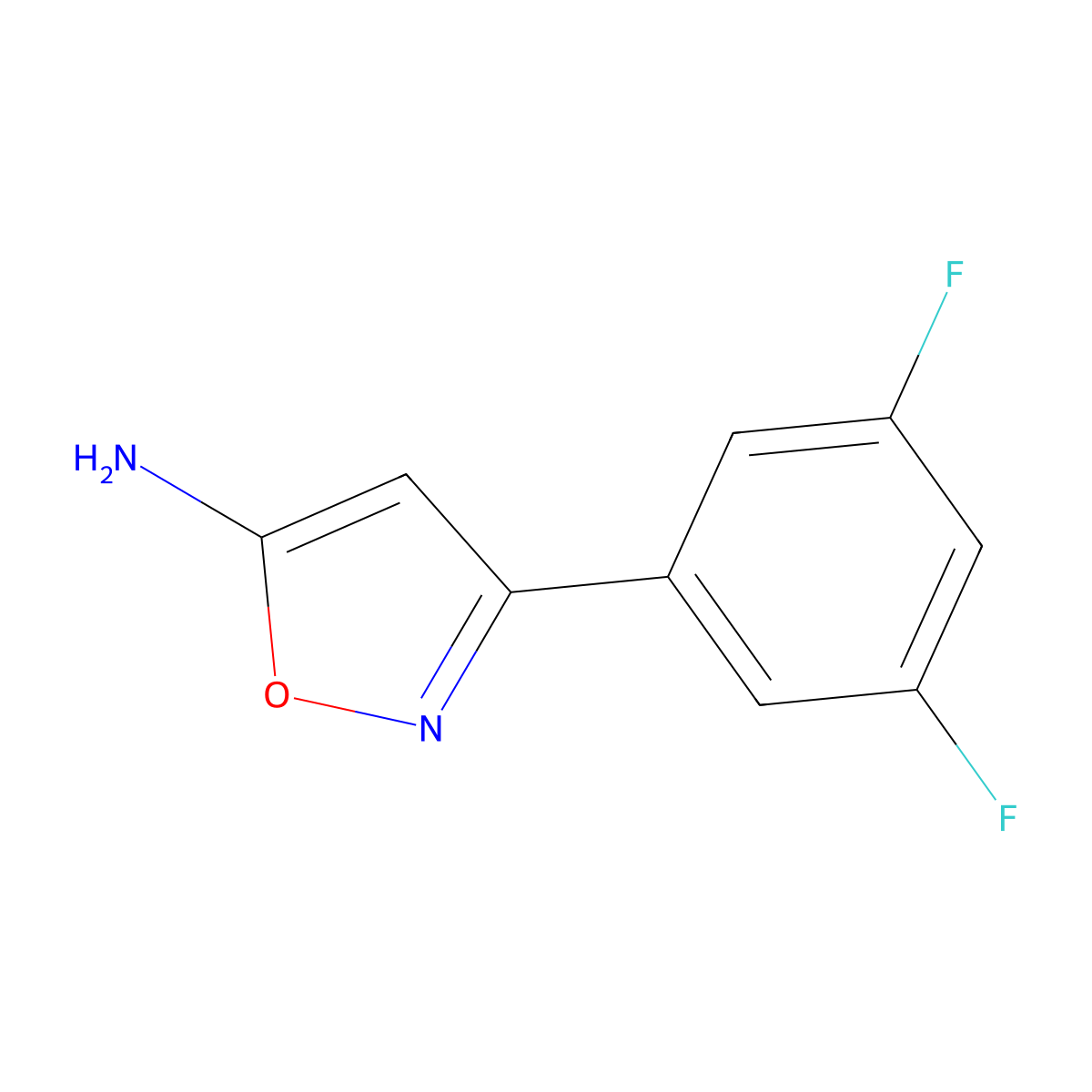 3-(3,5-Difluorophenyl)-1,2-oxazol-5-amine molecular structure, CAS 1020996-82-0