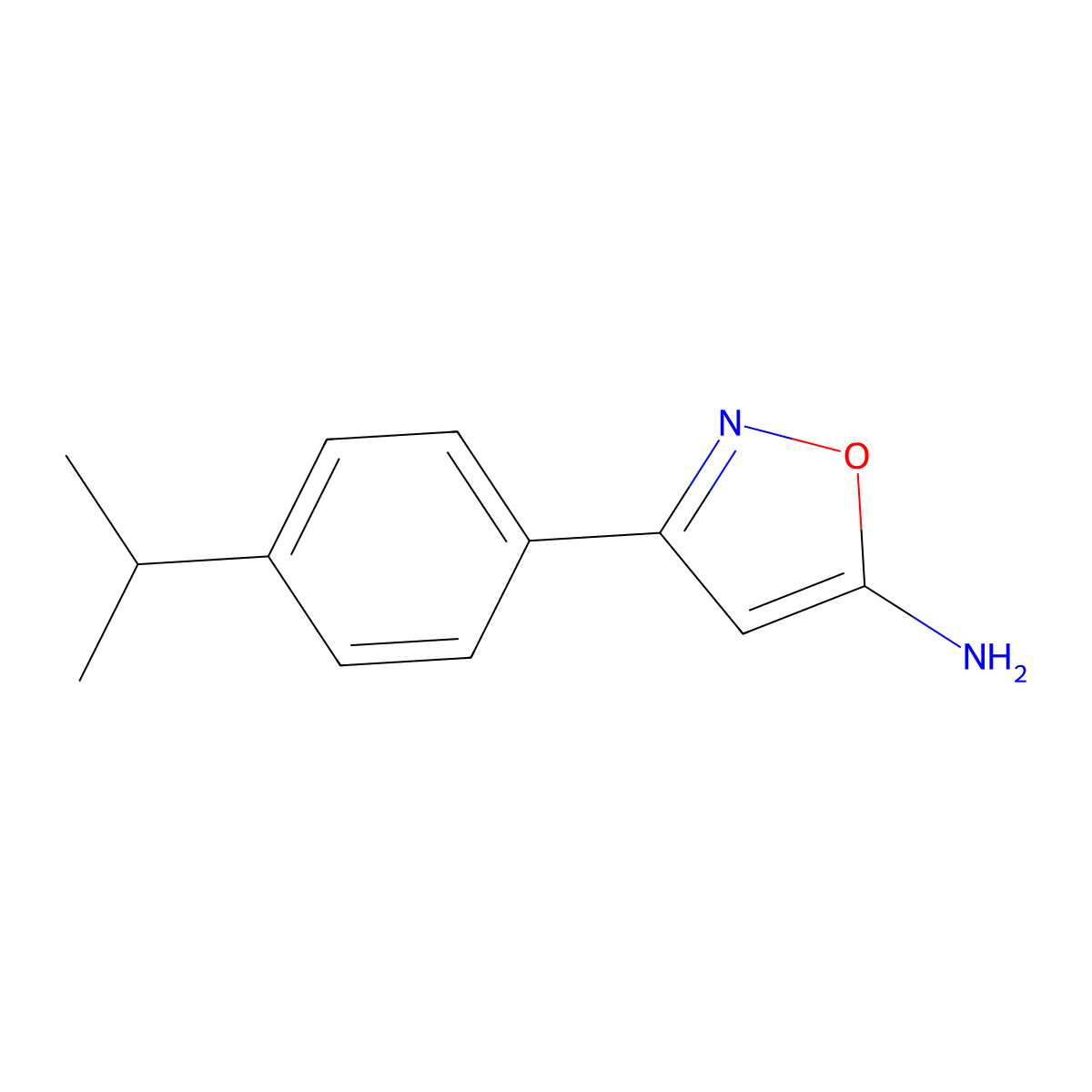 3-[4-(Propan-2-yl)phenyl]-1,2-oxazol-5-amine molecular structure, CAS 1020996-98-8