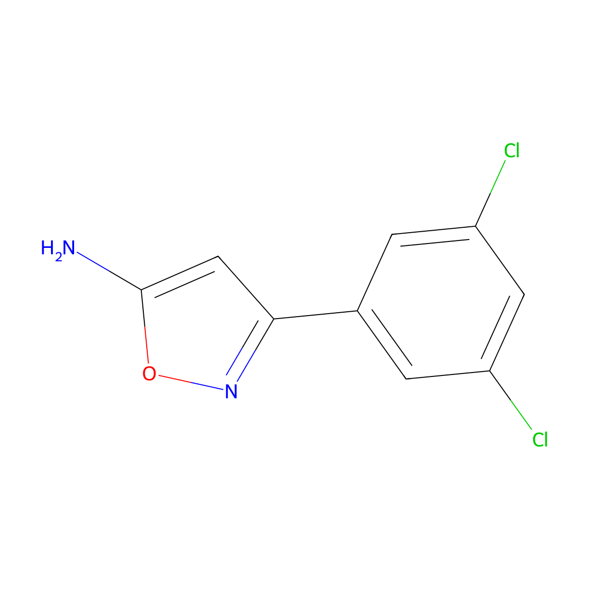 3-(3,5-Dichlorophenyl)-1,2-oxazol-5-amine molecular structure, CAS 1020997-14-1