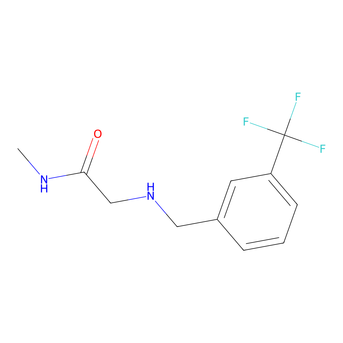 N-methyl-2-({[3-(trifluoromethyl)phenyl]methyl}amino)acetamide molecular structure, CAS 1020998-33-7