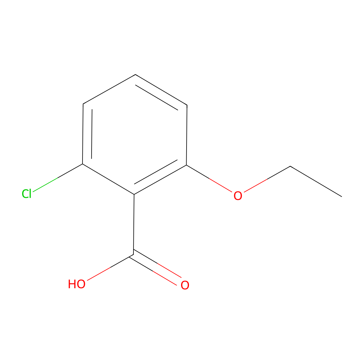 2-Chloro-6-ethoxybenzoic acid molecular structure, CAS 1020998-62-2
