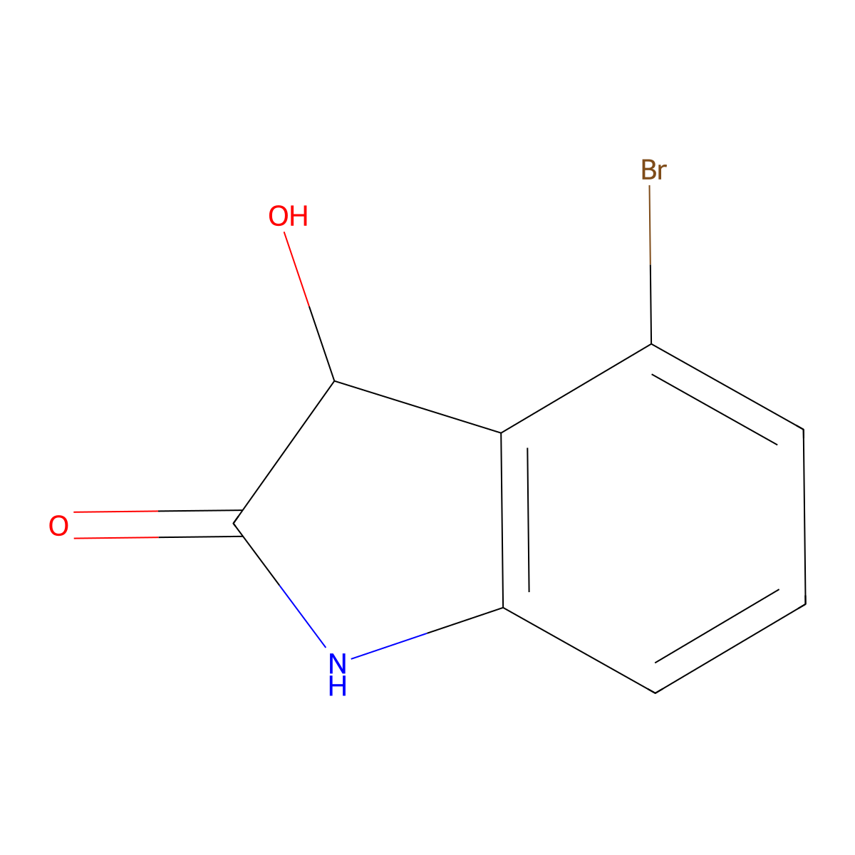 4-Bromo-3-hydroxy-2,3-dihydro-1H-indol-2-one molecular structure, CAS 1020998-97-3
