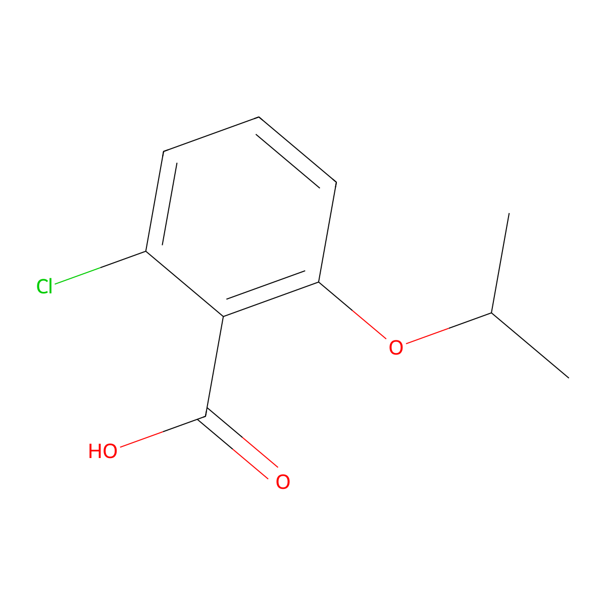 2-Chloro-6-(propan-2-yloxy)benzoic acid molecular structure, CAS 1020999-00-1
