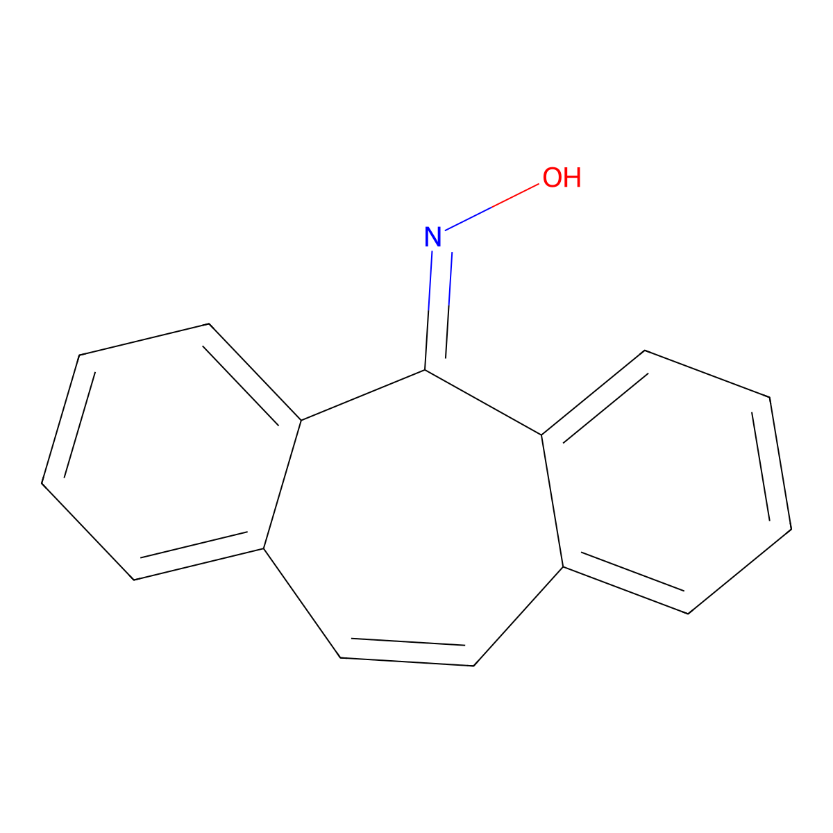 5H-Dibenzo(a,d)cyclohepten-5-one oxime molecular structure, CAS 1021-91-6