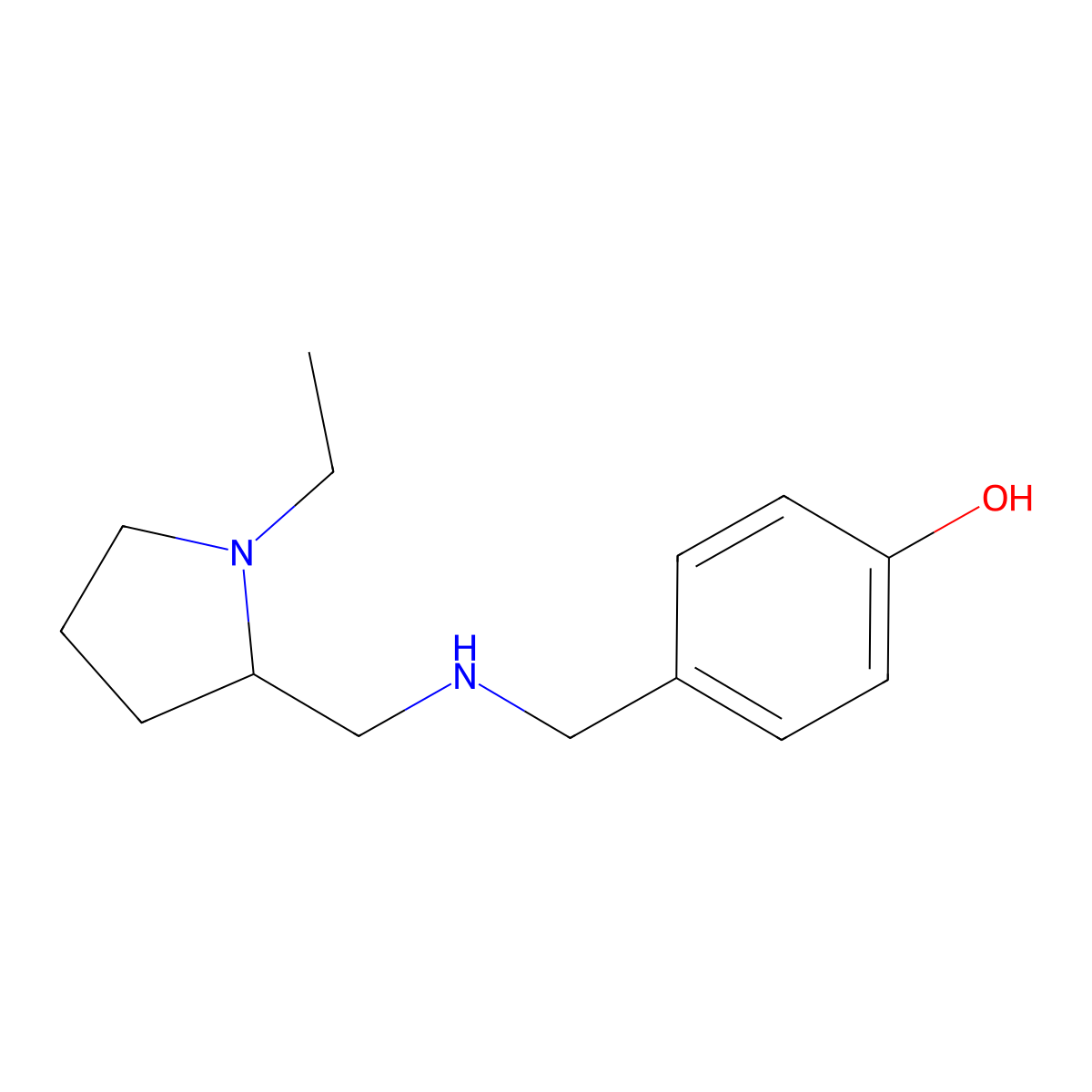 4-({[(1-Ethylpyrrolidin-2-YL)methyl]amino}methyl)phenol molecular structure, CAS 1021000-05-4