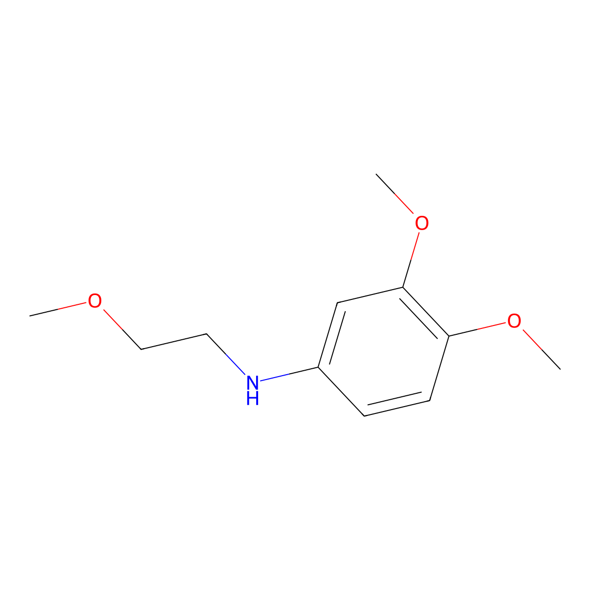 3,4-dimethoxy-N-(2-methoxyethyl)aniline molecular structure, CAS 1021000-38-3
