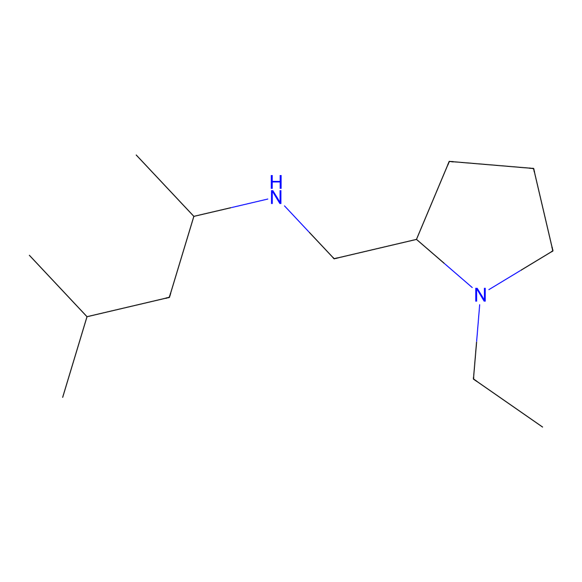 [(1-Ethylpyrrolidin-2-YL)methyl](4-methylpentan-2-YL)amine molecular structure, CAS 1021000-74-7