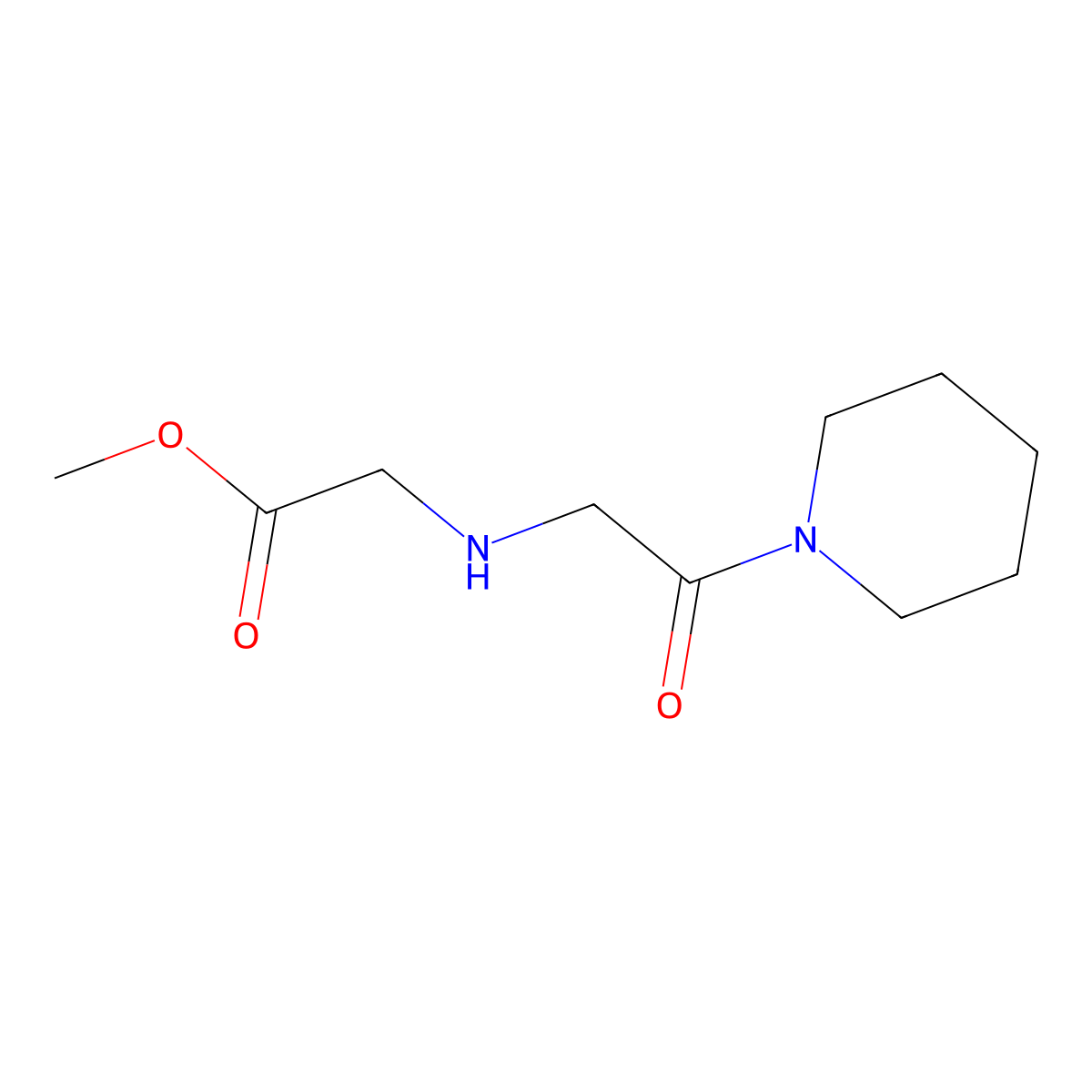 Methyl 2-{[2-oxo-2-(piperidin-1-yl)ethyl]amino}acetate molecular structure, CAS 1021000-92-9