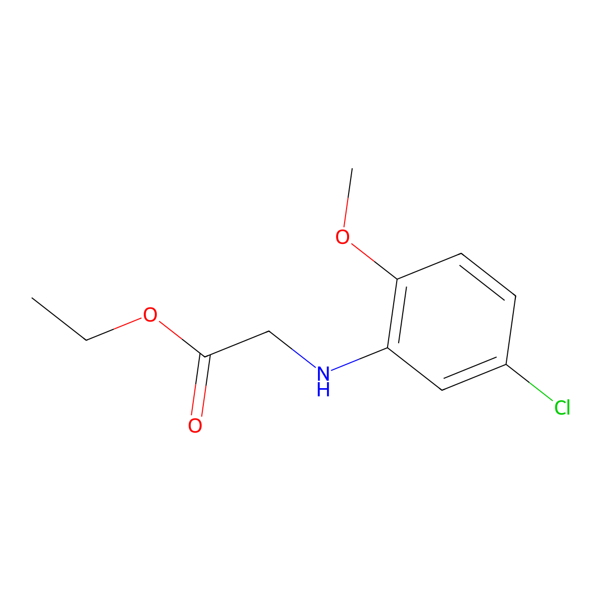 Ethyl 2-[(5-chloro-2-methoxyphenyl)amino]acetate molecular structure, CAS 1021001-58-0