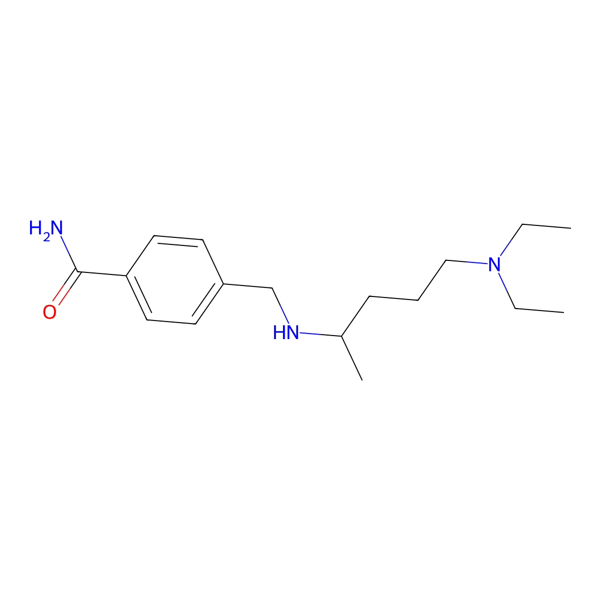 4-[[[4-(Diethylamino)-1-methylbutyl]amino]methyl]benzamide molecular structure, CAS 1021003-13-3