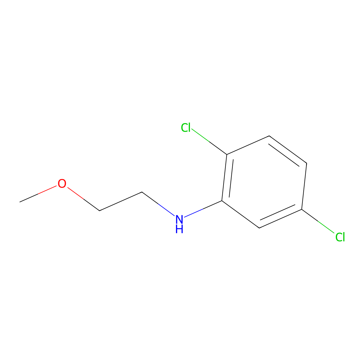 2,5-dichloro-N-(2-methoxyethyl)aniline molecular structure, CAS 1021004-84-1