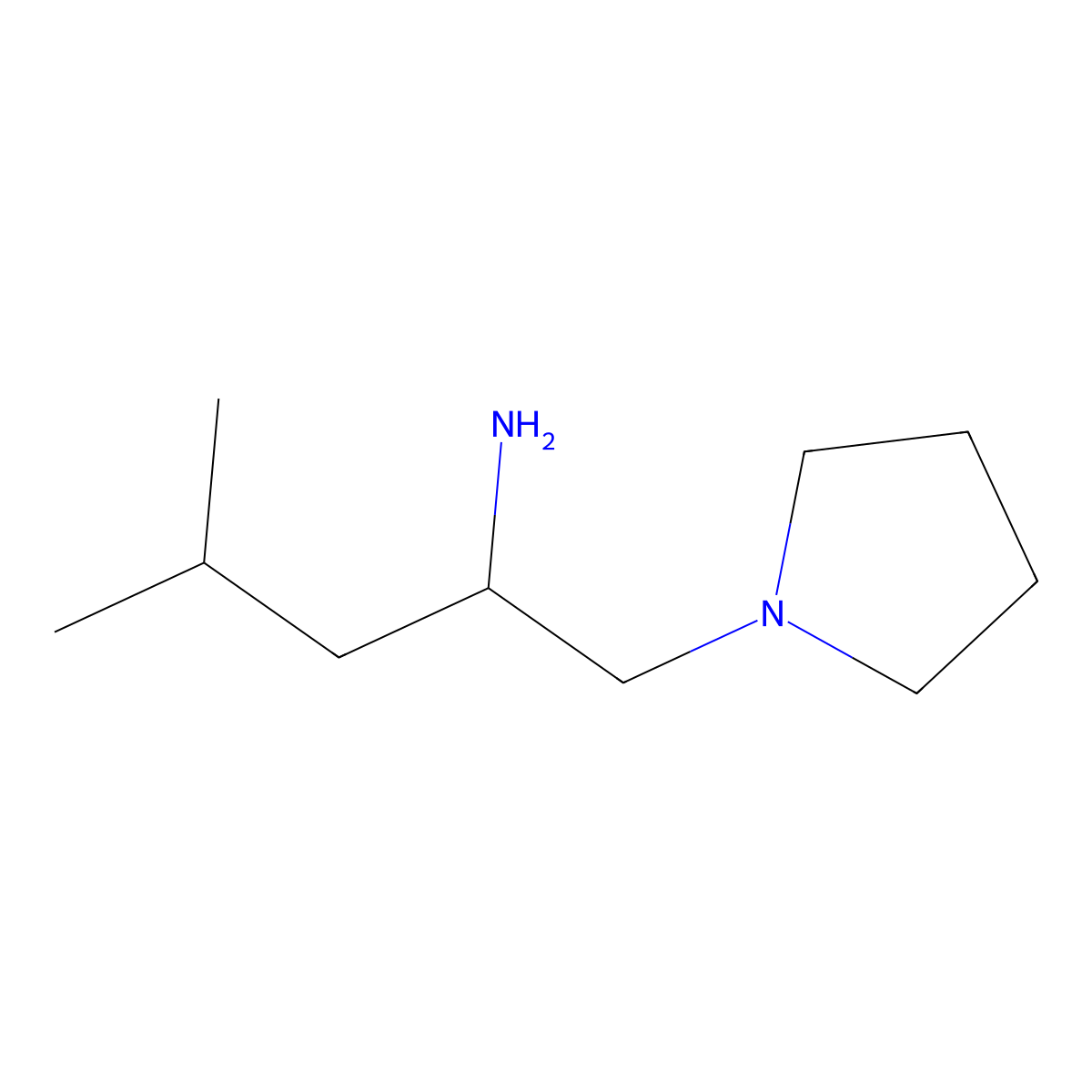 4-Methyl-1-(pyrrolidin-1-YL)pentan-2-amine molecular structure, CAS 1021006-34-7