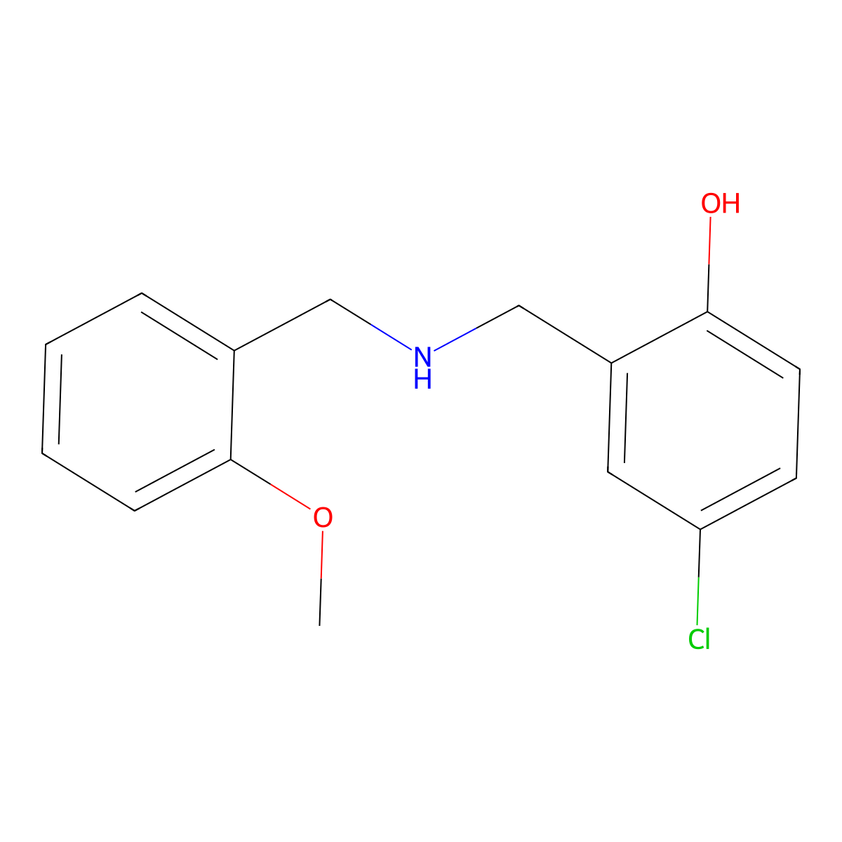4-Chloro-2-{[(2-methoxybenzyl)amino]methyl}phenol molecular structure, CAS 1021007-28-2