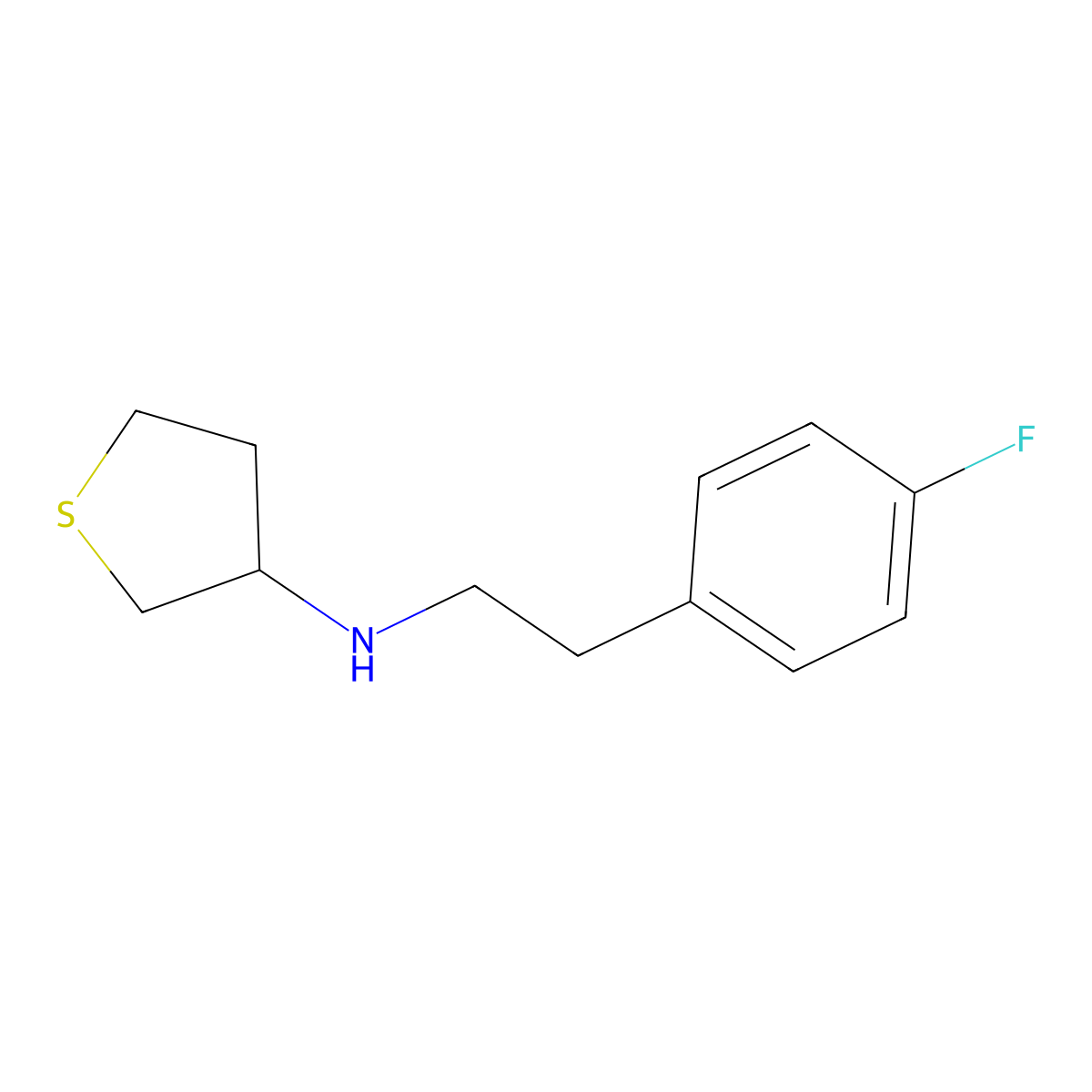 N-[2-(4-fluorophenyl)ethyl]thiolan-3-amine molecular structure, CAS 1021009-91-5