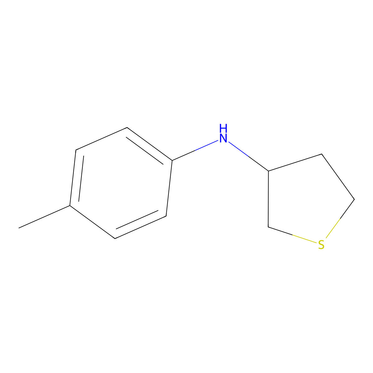 N-(4-methylphenyl)thiolan-3-amine molecular structure, CAS 1021010-35-4