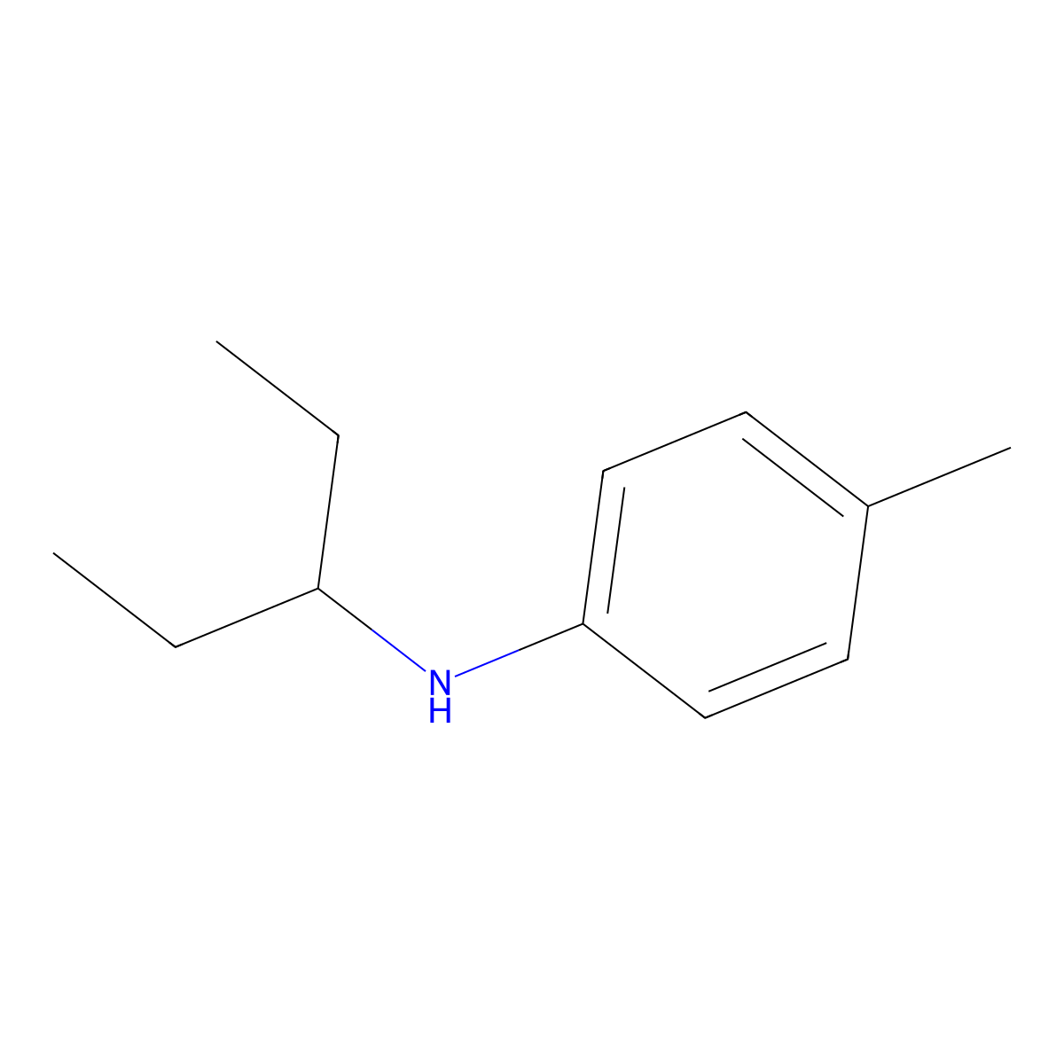 4-methyl-N-(pentan-3-yl)aniline molecular structure, CAS 1021010-74-1