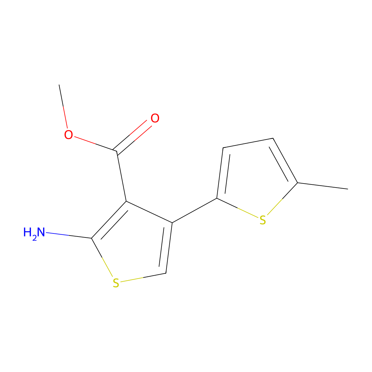 Methyl 2-amino-4-(5-methylthiophen-2-yl)thiophene-3-carboxylate molecular structure, CAS 1021015-01-9