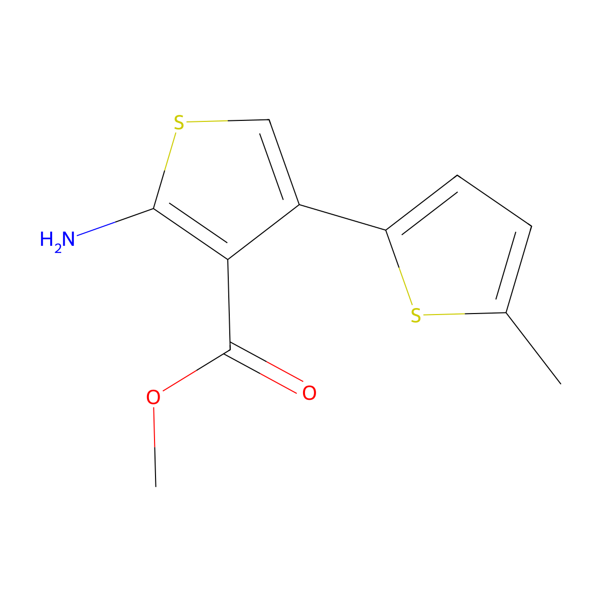 Methyl 2-amino-4-(5-methylthiophen-2-yl)thiophene-3-carboxylate molecular structure, CAS 1021015-01-9