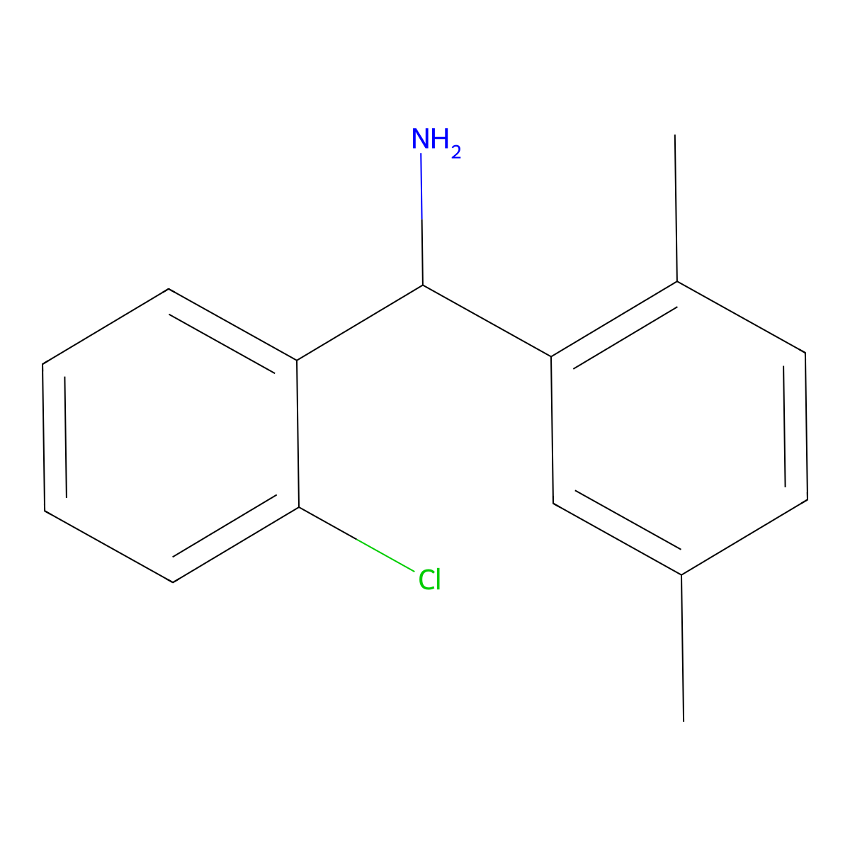 (2-Chlorophenyl)(2,5-dimethylphenyl)methanamine molecular structure, CAS 1021015-16-6