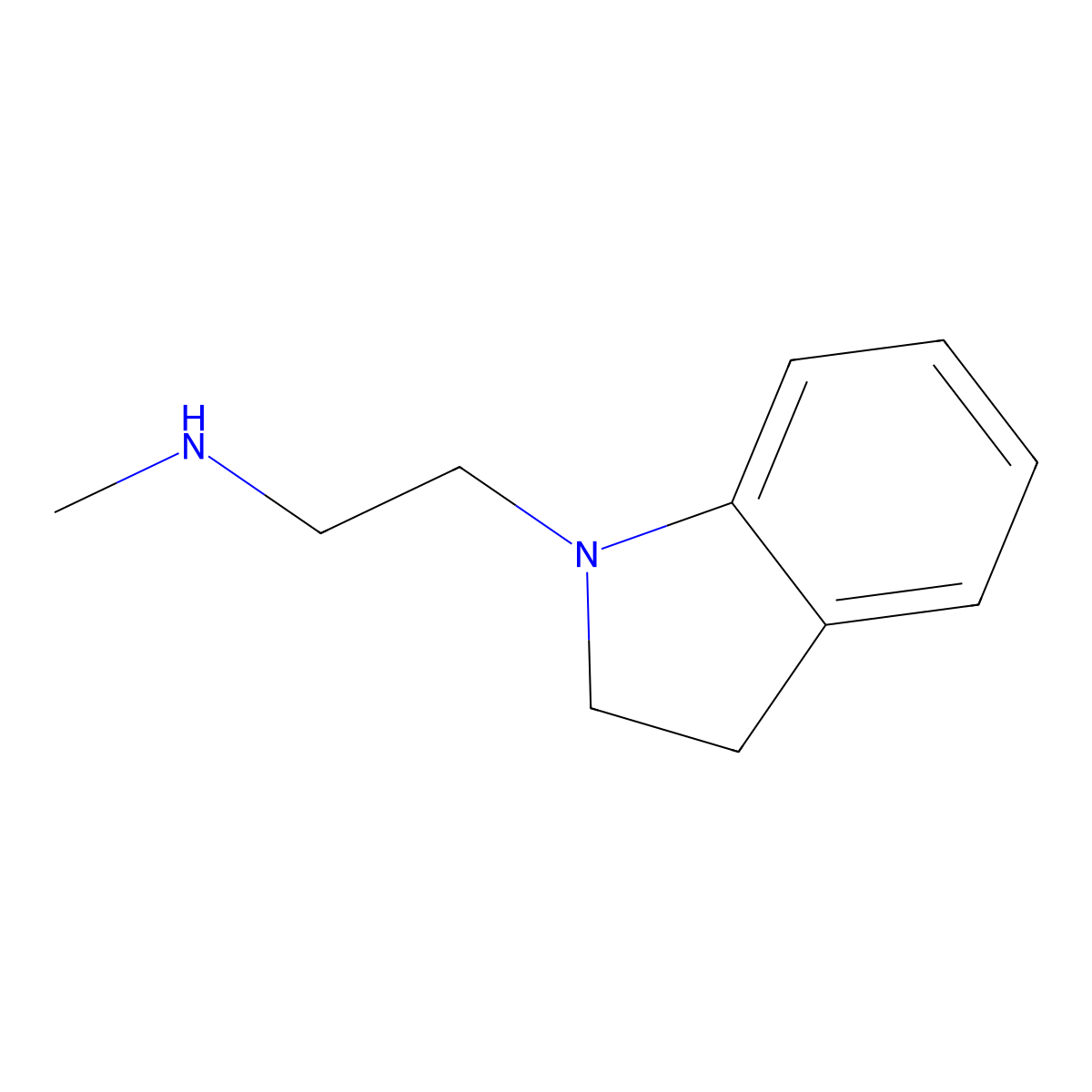 [2-(2,3-dihydro-1H-indol-1-yl)ethyl](methyl)amine molecular structure, CAS 1021015-67-7