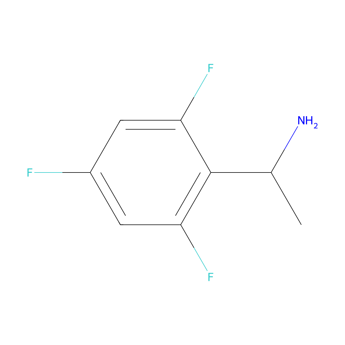 1-(2,4,6-Trifluorophenyl)ethan-1-amine molecular structure, CAS 1021016-20-5