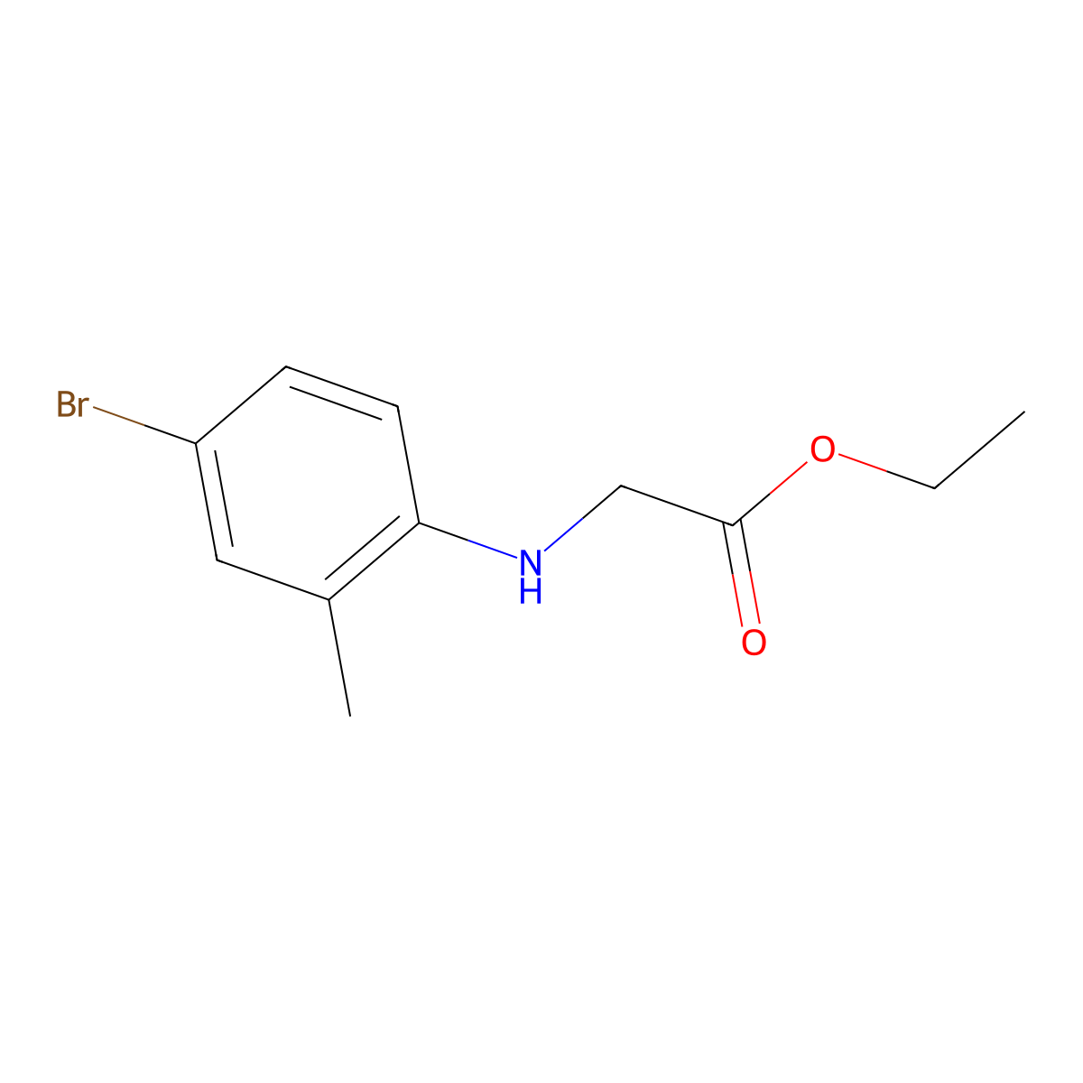 Ethyl (4-bromo-2-methylphenyl)glycinate molecular structure, CAS 1021017-05-9