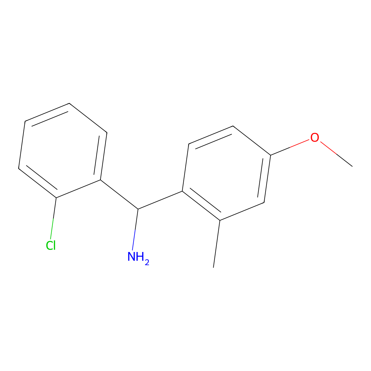 (2-Chlorophenyl)(4-methoxy-2-methylphenyl)methanamine molecular structure, CAS 1021017-56-0